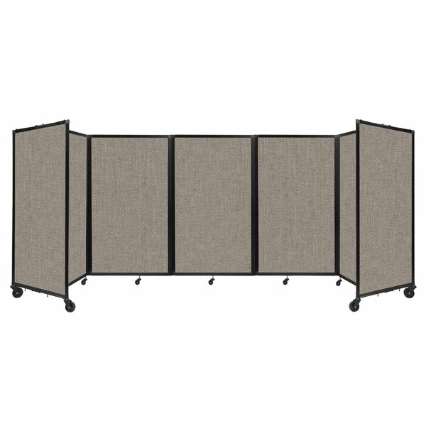 Room Divider 360 Folding Portable Partition 14" x 5' Warm Pebble Fabric